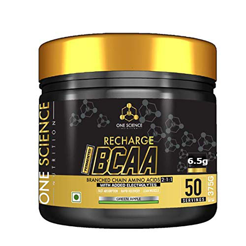 One Science Recharge Bcaa, Intra/Pre Workout Drink For Muscle Recovery- 50 Servings - GREEN APPLE