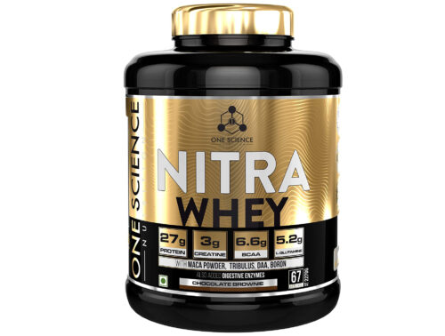 One Science Nutrition Nitra Whey Protein Powder - 27g Protein, 3g Creatine, 5.2g Glutamine, 2.27 Kg