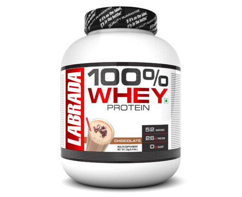 Labrada 100% Whey Protein (26 G Protein, 0g Sugar, Whey Protein Concentrate, 52 Servings) - 4.4lbs - CHOCOLATE