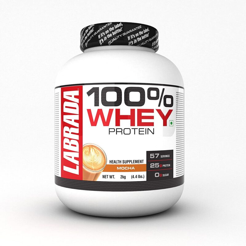 Labrada 100% Whey Protein (26 G Protein, 0g Sugar, Whey Protein Concentrate, 52 Servings) - 4.4lbs - MOCHA