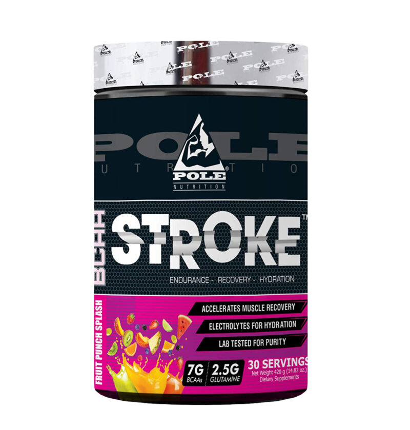 Pole Nutrition Stroke Bcaa, Intra Workout Drink For Energy & Recovery, 420 Grams - FRUIT PUNCH