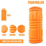 Dejure Fitness Imported EVA High Performance Light Weight Yet Rugged Foam Roller- Orange Colour