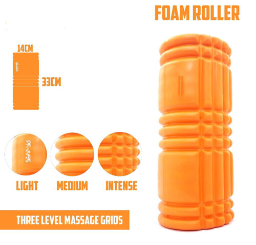 Dejure Fitness Imported EVA High Performance Light Weight Yet Rugged Foam Roller- Orange Colour