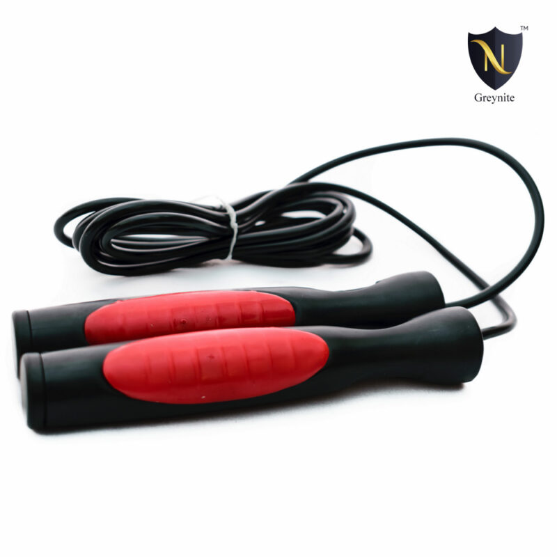 Greynite Premium Skipping/Jump Rope with Barring Role and Perfect Grip (Black/Red Colour)