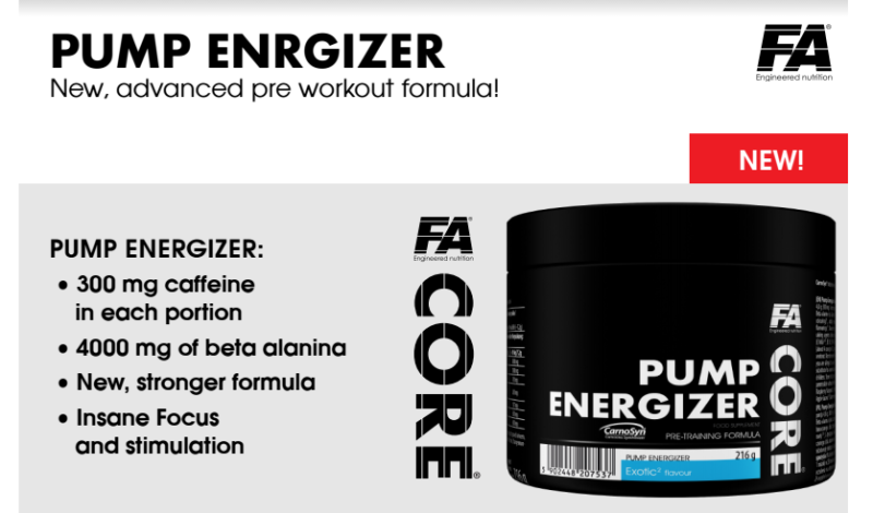 Fa Core Pump Energizer Pre-Workout, A Ideal Pre-workout Drink, 45 Servings, Dragon Fruit