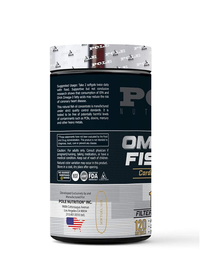 Pole Nutrition Omega-3, Fish Oil, Helps To Improve Joint & Skin Health,120 Softgels