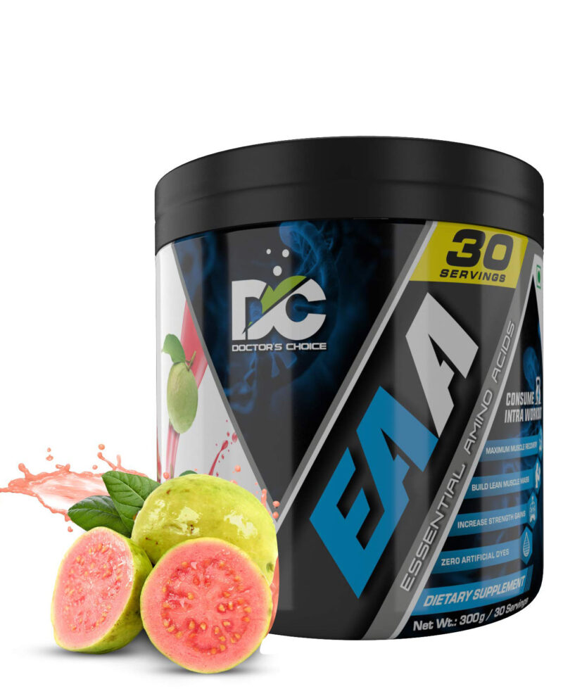 Doctor's Choice EAA (Essential Amino Acids) BCAA for Intra-Workout/Post Workout-300 Grams - GUAVA BLAST