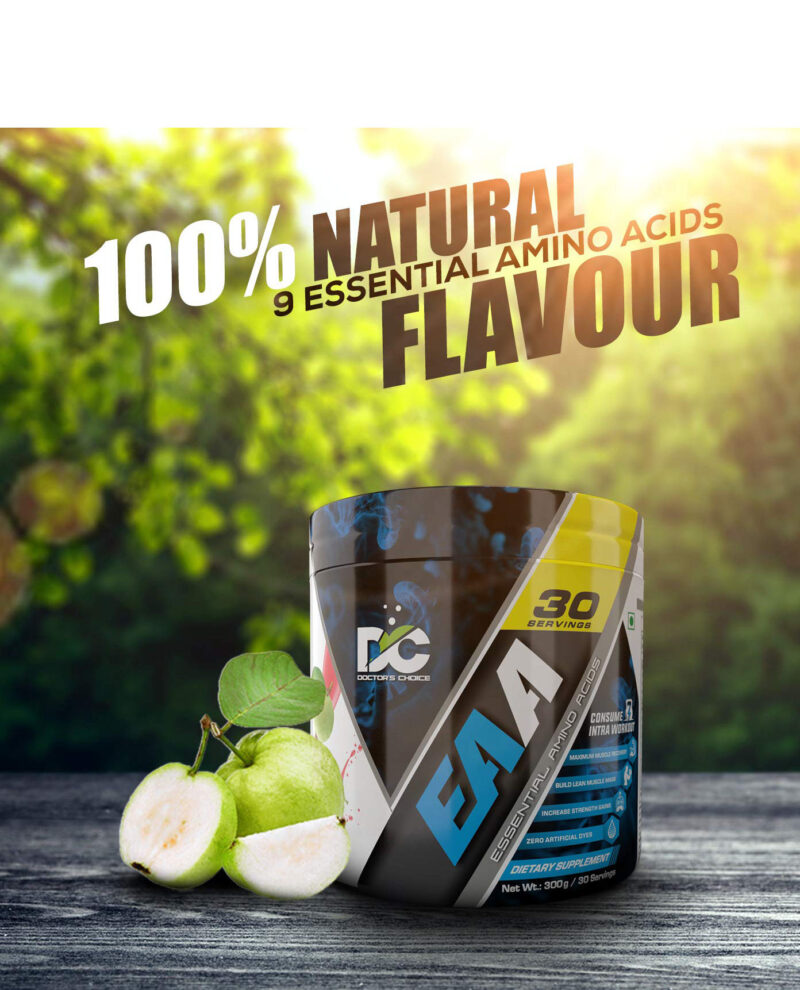 Doctor's Choice EAA (Essential Amino Acids) BCAA for Intra-Workout/Post Workout-300 Grams - GUAVA BLAST