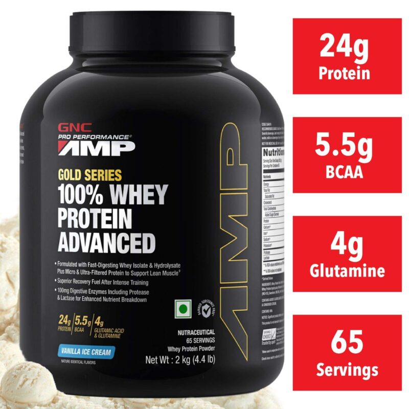 GNC Amp Gold Series 100% Whey Protein Powder Advanced