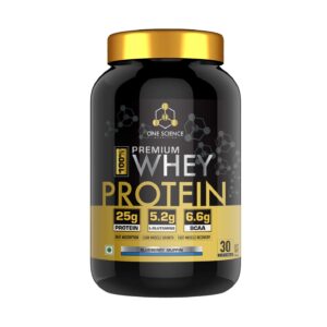 One Science Nutrition Premium Whey Protein (25g Protein, 6.6g Bcaa & 5.2 Gms L-Glutamine) Grass Fed Whey Protein, Refuels & Repairs Muscles - 2 Lbs