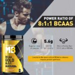 MuscleBlaze BCAA Gold 8:1:1, Branch Chain Amino Acids Supplements, 30 Servings, 450 G, Green Apple Flavour