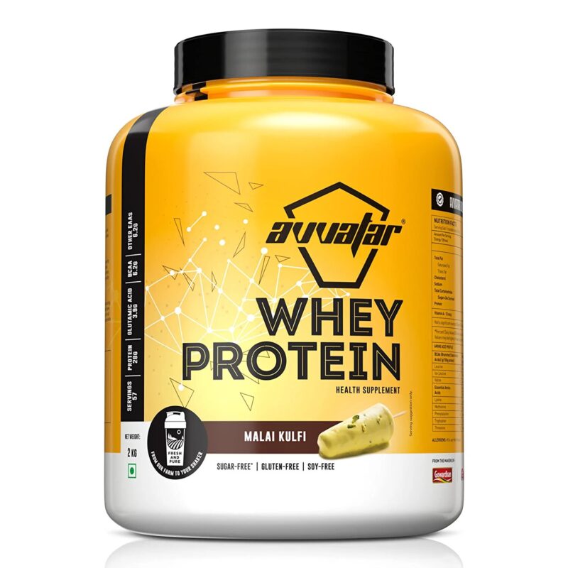 Avvatar Whey Protein, Made with 100% Fresh Cow's Milk, 2 KG, 57 Servings - BELGIAN CHOCOLATE