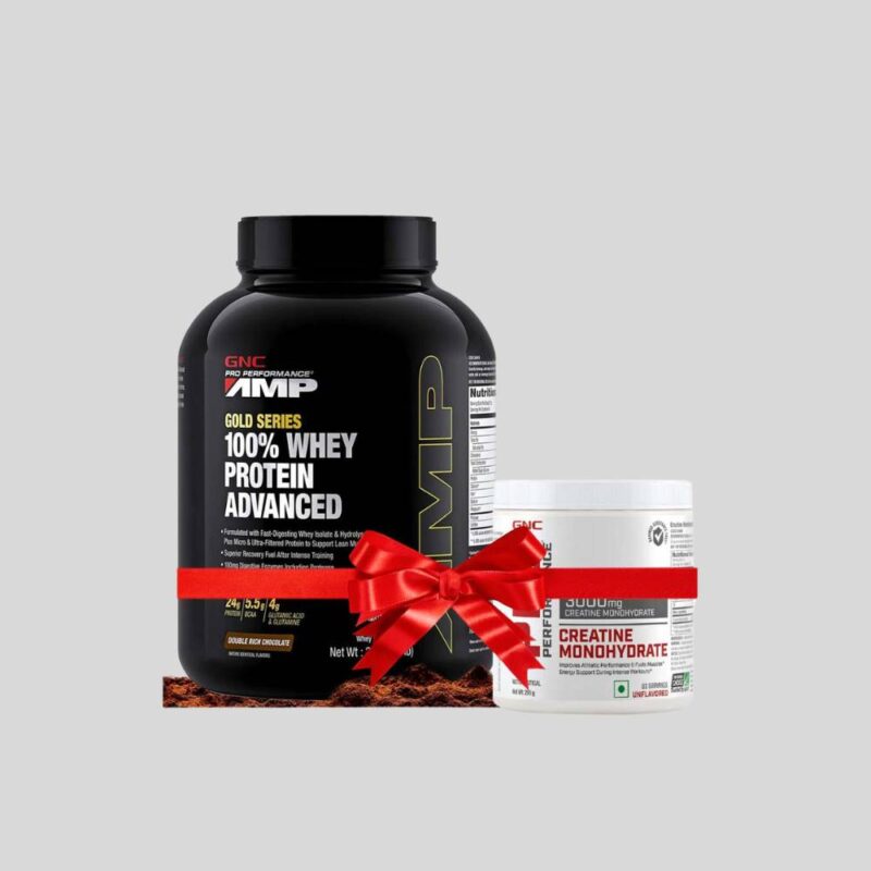 GNC Amp Gold Series 100% Whey Protein Powder Advanced with GNC Pro Performance Creatine Monohydrate 3000 Mg Supplement