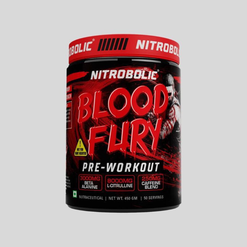 Nitrobolic Supplements Blood Fury Preworkout with Extreme Pump- 50 Servings