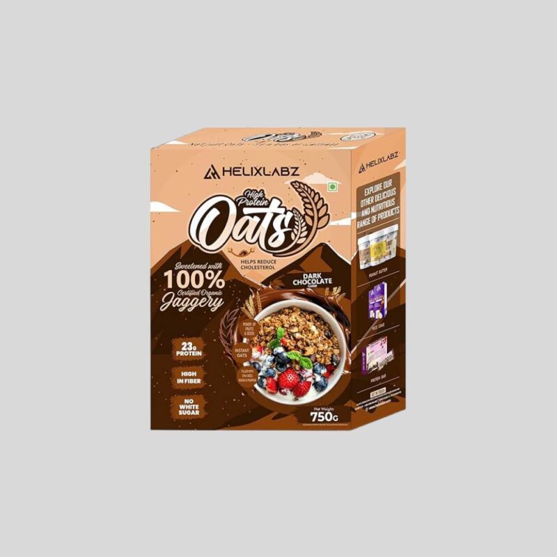 HELIXLABZ High Protein Oats 23g protein Dark Chocolate Flavour 1 HELIXLABZ High Protein Oats 23g protein Dark Chocolate Flavour