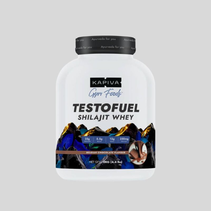 Kapiva Testofuel Shilajit Whey Protein | 25g Protein | 250mg Shilajit | 5.5g BCAA | Faster Absorption,  Digezyme blend- 2 KG