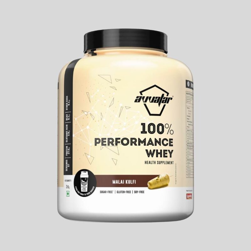 Avvatar Performance Whey Protein 2kg|100% performance Whey| 25g protein| 57 servings|