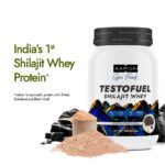 Kapiva Testofuel Shilajit Whey Protein, pack of 1 kg with 25g Protein, Cookies & Cream flavour 5 KP57